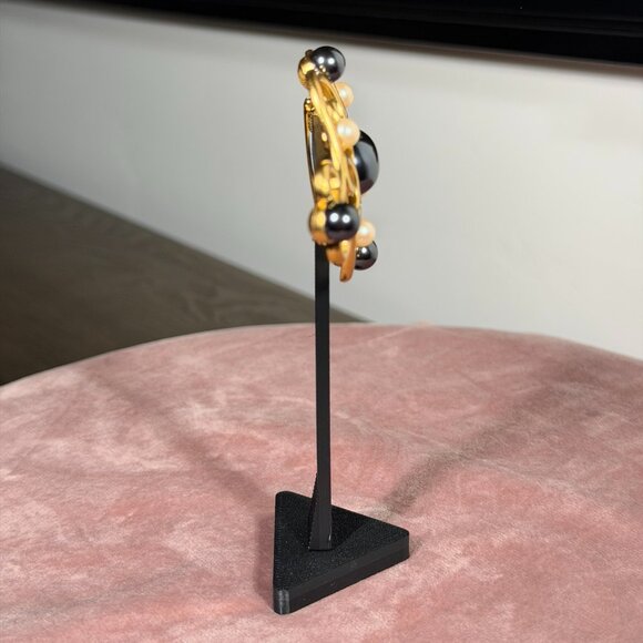 Monet Vintage Gold-Tone Faux Pearl Brooch — Elegant Statement Pin - Picture 4 of 11